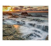 Hard Difficult Challenging Puzzle for Teens 500pc Jigsaw Puzzles-Rocks,Stones,Reefs,Sea,Waves,Sunset 52x38cm