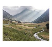 Hard Difficult Challenging Puzzle for Teens 500pc Jigsaw Puzzles-Valley,Grass,Mountain,Fog 52x38cm