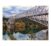 Hard Difficult Challenging Puzzles for Adults 1000pc Puzzle-Bridge,river,autumn 70x50cm