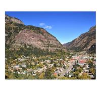 Hard Difficult Challenging Puzzles for Adults 1000pc Puzzle-Road,Buildings,Mountains,Trees,Sky 70x50cm