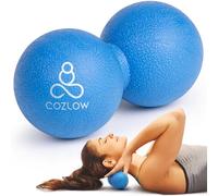 Hard Double Lacrosse Massage Ball - Blazing Blue - Peanut Trigger Point Roller for Mobility, Deep Tissue Therapy, Myofascial Release - Ergonomic Acupressure Tool for Muscle Pain Relief - by Cozlow