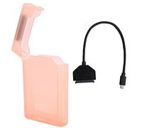 Hard Drive Adapter Protection Box Kit for SATA Type C USB3.0 2.5in HDD SSD Notebook Accessory with High Speed Reading and Stable Power Supply for Desktop Laptop (Red)