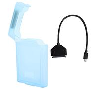 Hard Drive Adapter Protection Box Kit for SATA Type C USB3.0 2.5in HDD SSD Notebook Accessory with High Speed Reading and Stable Power Supply for Desktop Laptop (blue)