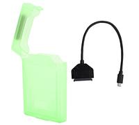 Hard Drive Adapter Protection Box Kit for SATA Type C USB3.0 2.5in HDD SSD Notebook Accessory with High Speed Reading and Stable Power Supply for Desktop Laptop (Green)