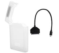 Hard Drive Adapter Protection Box Kit for SATA Type C USB3.0 2.5in HDD SSD Notebook Accessory with High Speed Reading and Stable Power Supply for Desktop Laptop (White)