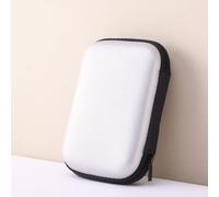 Hard Drive Bag 2.5 Inch Compact EVA Carrying Case for External SSD HDD Accessories - Zipper Black 14x10x4cm(Silver)