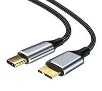 Hard Drive Cable 0.5m Short USB C to Micro B USB 3.1 5Gbps High-Speed Type C to Portable External Hard Drives Cord Braided for WD Seagate Westgate Toshiba Samsung M3 Galaxy S5 Camera (0.5m)