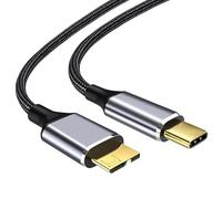 Hard Drive Cable 0.5M USB 3.0 C to Micro B Cable 10Gbps Micro B to USB C Lead Nylon Braided Portable External Hard Drive Cord for My Passport Maxtor Seagate Expansion Galaxy S5 M3 Note 3 WD Toshiba