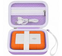 Hard Drive Case for LaCie Rugged Mini USB-C 1TB-5TB,Cable Storage Purple