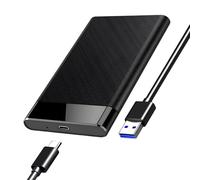 Hard Drive Enclosure 2.5 Inch, USB C 3.1 to SATA III 6Gbps SSD HDD Enclosure External Hard Disk Caddy for 7mm/9.5mm UASP Led Lamp Compatible with Samsung PS4 Xbox PC TV