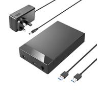 Hard Drive Enclosure, USB 3.0 to SATA External HDD SSD Caddy, Hard Drive Docking Station for 2.5/3.5 Inch SATA Drives up to 16TB, with 12V Power Adapter, Compatible with Windows Mac Linux PS4 Xbox