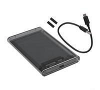 Hard Drive Enclosure, USB3.1 Type-C External Case for 2.5 Inch HDD and SSD, Transparent Tool-Free Installation(Black)