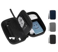 Hard Electronics Travel Organizer Case for MacBook Chargers & Storage Flash Hard Drives - Waterproof Shockproof 2-Layer Design Holds Power Bank Mouse and Cables (Small Black)