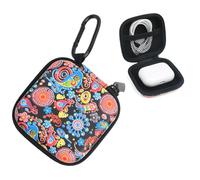 Hard EVA Shockproof Earbud Case Carrying Cover Headphone Organizer Bag with Zipper,Carabiner Clip& Velvet Lining for AirPods/Galaxy Buds/Sony (Jellyfish)