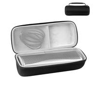 Hard EVA Travel Case for KEF MUO2 Bluetooth Speaker, Portable Shockproof Carrying Pouch with Mesh Pocket for Charging Cable, Protective Bag for Outdoor Beach Home Storage (Black)