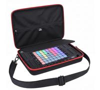 Hard EVA Travel Storage Case Compatible with Akai Professional APC Mini MK2, MIDImix, MPD218, Shockproof Portable Protective Carrying Bag for Music Controller, Only Case (Black & Red, APC64)