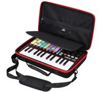 Hard EVA Travel Storage Case Compatible with Akai Professional APC Mini MK2, MIDImix, MPD218, Shockproof Portable Protective Carrying Bag for Music Controller, Only Case (Black & Red, MK2 25-Key)