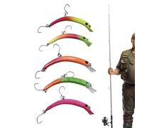 Hard Fishing Lures | 5 Pieces Small Slow Lures Bow Shape Compact for Sea Water | for Fishermen, Men, Fathers: Lake, River, Pond, Freshwater Salty