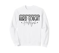 Hard Fought Hallelujah Faith Quote Checkered Praise Sweatshirt