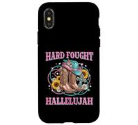 Hard Fought Hallelujah for Western Christian Cowgirl Case for iPhone X/XS