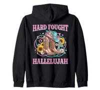 Hard Fought Hallelujah for Western Christian Cowgirl Zip Hoodie