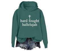 Hard Fought Hallelujah Hoodie Vintage Christian Faith Cross Jesus Shirt Unisex Green