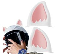 Hard Hat Cat Ears - 2X Motorcycle Cat Ears Hat Decoration,Kitten Ear Accessory, Headgear Attachments, Peel & Stick Ski Hat Horns, Adhesive for Women Men Kids