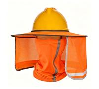 Hard Hat Sun Shade and Neck Gaiter Set Full Brim UV Protection Sun Shield with Reflective Strips, Breathable Mesh Sun Visor for Construction Workers Outdoor Work Accessories