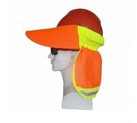 Hard Hat Sun Shade Kit, Complete Cooling Sun Protection for Outdoor Workers Construction Safety Neck Cover UV Protection Reflective(orange)
