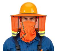Hard Hat Sun Shade with Reflective Strip Neck Gaiter High Visibility Mesh
