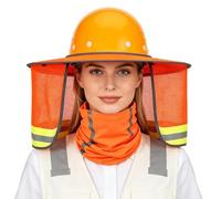 Hard Hat Sun Shade with Reflective Strip Neck Gaiter High Visibility Mesh