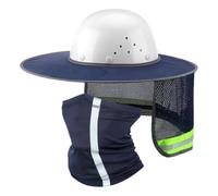 Hard Hat Sun Shade with Reflective Strip Neck Gaiter High Visibility Mesh