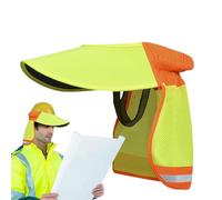 Hard Hat Sun Shield, Breathable Mesh Neck Cover, High Visibility Parasol for Safety Helmets, Improved UV Protection of Safety for Construction, Road Work and Utility Programs