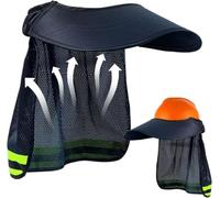 Hard Hat Sun Visor Shade with Reflective Strip Safety Attachment，Black