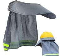 Hard Hat Sun Visor Shade with Reflective Strip Safety Attachment，Grey