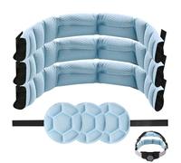 Hard Hat Sweatband Washable Absorbent Helmet Liner Pads, 3 Set Blue