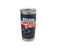 Hard Hat Worker 1776 National Development Flag Stainless Steel Insulated Tumbler