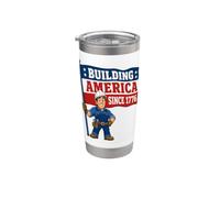 Hard Hat Worker 1776 National Development Flag Stainless Steel Insulated Tumbler