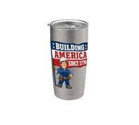 Hard Hat Worker 1776 National Development Flag Stainless Steel Insulated Tumbler