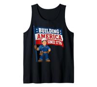 Hard Hat Worker 1776 National Development Flag Tank Top