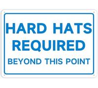 Hard Hats Required Beyond This Point Warning Metal Sign Tin Signs Aluminum Plaque for Outdoors Use Yard Farm Fence Home Wall Decor 8x12 inch