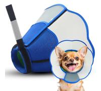 Hard & Heavy Plastic Dog Cone Collar Alternative for Small Dogs (Yorkshire Pomeranian), Adjustable Elizabethan Neck Protective Cone for Healing, Comfortable Pet Recovery Collar Cone of Shame Anti-lick