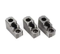 Hard Jaws for Hydraulic Lathe Chuck, 12 Inch Serrated Double Step, Set of 3, 20CrMnTi Material