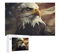 Hard Jigsaw Puzzle for Adults 1000 PCS American Flag Bald Eagle Jigsaws for Adults Fun Games Home Decoration Educational Challenge 1000 PCS