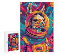 Hard Jigsaw Puzzle for Adults 1000 PCS Astronaut Lama Space Puzzle for Adults Relax Games Difficult Challenge Challenging To Complete 1000 PCS