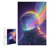 Hard Jigsaw Puzzle for Adults 1000 PCS Astronaut with Rainbow Helmet -2 Puzzles for Teenagers But Fun And Humorous Challenging To Complete Stress Reduction Gifts 1000 PCS
