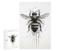 Hard Jigsaw Puzzle for Adults 1000 PCS Bee Beauty Black Ink Puzzle for Adults Relax Games Difficult Challenge Challenging To Complete 1000 PCS