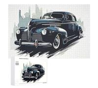 Hard Jigsaw Puzzle for Adults 1000 PCS Black Car Vintage Jigsaws for Adults Fun Games Home Decoration Educational Challenge 1000 PCS