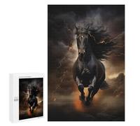 Hard Jigsaw Puzzle for Adults 1000 PCS Black Horse Galloping Jigsaws for Adults Fun Games Home Decoration Educational Challenge 1000 PCS