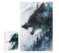 Hard Jigsaw Puzzle for Adults 1000 PCS Black Wolf Jigsaws for Adults Fun Games Home Decoration Educational Challenge 1000 PCS